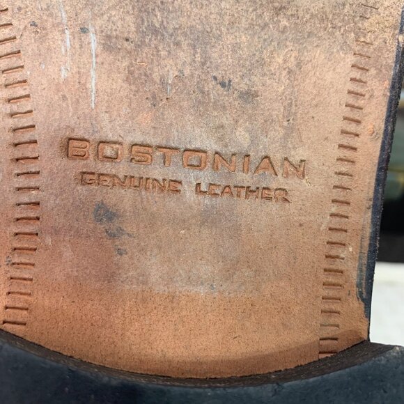 Mens Bostonian Genuine Leather Oxford Dress Shoes 9.5 M Black - Picture 5 of 9